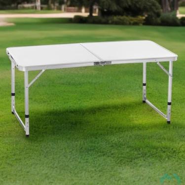 Imagem de Mesa Dobrável Vira Maleta em Alumínio com Tampo MDF 120x60cm Alira Hom