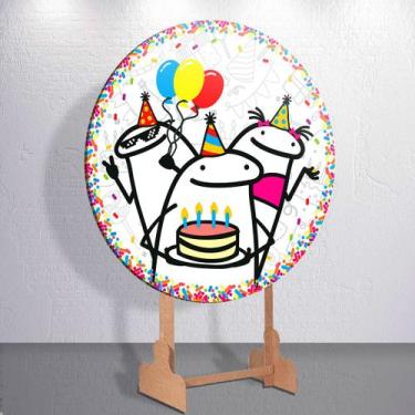 Imagem de Painel Tema Flork Aniversario Capa Grande e Mini Redondoda Estampa Sub