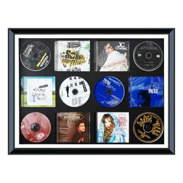 Imagem de UKIARWT Suporte de armazenamento de DVD, moldura de exibição de CD/DVD, moldura de exibição Signe Dalbum, presente de exibição de capa de álbum, decoração de casa para amantes de música, arte de