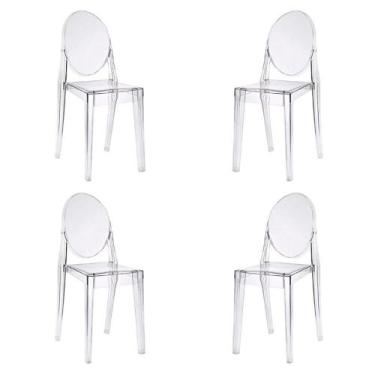 Imagem de Kit 04 Cadeiras Louis Ghost Sem Braço Transparente - 73423 - Sun House