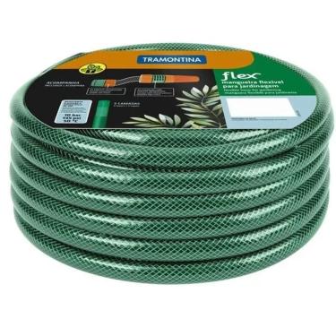 Imagem de Mangueira Flex Verde Em Pvc Com 3 Camadas Distintas 20m Tramontina C- Kit De Irrigação Multi - Função- 5 Pç