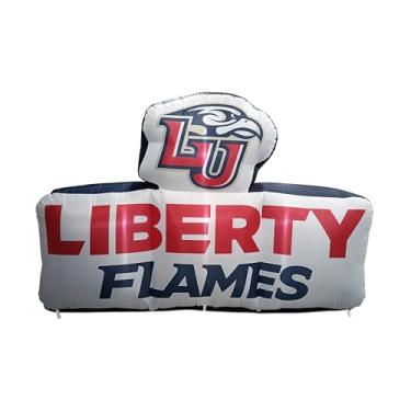 Imagem de FANMATS Mascote inflável NCAA Liberty Flames - Expositor inflável autoinflável, soprador e cordões embutidos, logotipo oficial da equipe - mostre seu espírito durante todo o ano