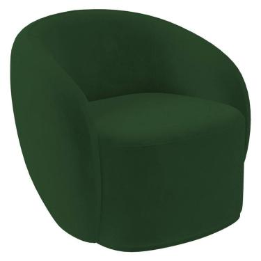 Imagem de Poltrona Para Sala De Estar Giratória Orgânica Garbin Z08 Veludo Verde - Mpozenato