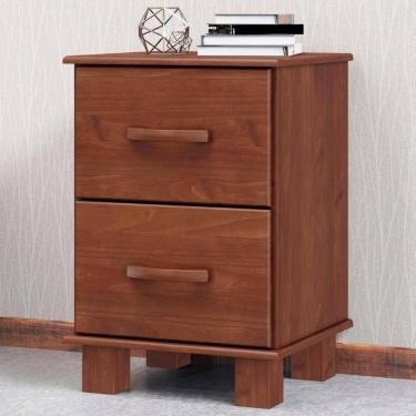 Imagem de Mesa De Cabeceira Para Quarto 42cm 2 Gavetas Renzo Imbuia F07 - Mpozenato