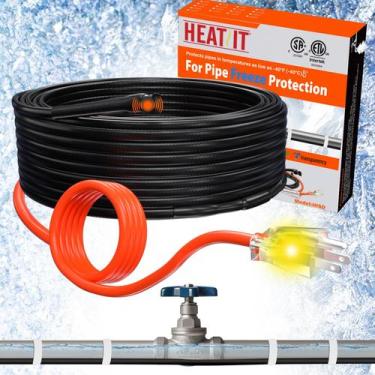 Imagem de Fita térmica para tubos de água Cabo de aquecimento HEATIT 22 pés com 