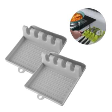 Imagem de Kit 2 Suportes Descanso Apoio Colher Talher Bancada Cozinha