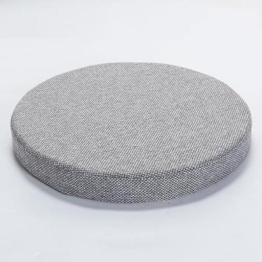 Imagem de Almofadas redondas para cadeira de 40 cm/45 cm/50 cm, almofadas de cadeira de cozinha, antiderrapantes, almofadas redondas para cadeiras de jantar, capa de linho lavável, removível, 8 cm de espessura