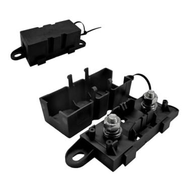 Imagem de MUQIDA 2 peças AMG MEGA porta-fusíveis, porta-fusíveis de alta corrente aparafusados para fusíveis ANM, blocos automotivos ANM-H Mega fusível resistentes ao calor para fusíveis AMG Mega (preto)
