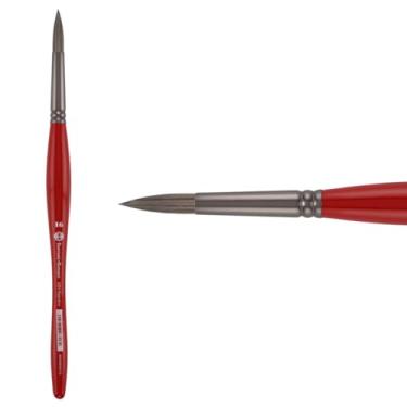 Imagem de Pincel Borciani Bonazzi Unico Silver Synthetic Series 810, redondo 16 - pincel de cabo médio feito à mão na Itália, sem crueldade, acrílico, óleo, aquarela, precisão elástica