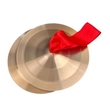 Imagem de Fenteer Címbalos de mão, instrumento musical, pequenos brinquedos musicais, címbalos de dedo para festa de banda, 12cm