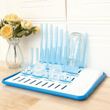 Imagem de Secador de mamadeiras dobrável destacável organizador de rack de secagem de mamadeira com economia de espaço, organizador para armazenamento de bancada, acessórios de armazenamento para chupeta de