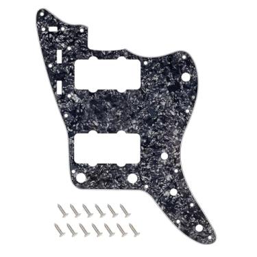 Imagem de Banworks Vintage 60s JM Pickguard 4 camadas 13 furos placa de alumínio para guitarra Fender Jazzmaster JM Guitars JT/HB-14 Black Pearl