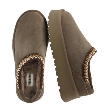 Imagem de CUSHIONAIRE Women s Kabuki Genuine Suede Platform Slippers with Memory Foam, Indoor/Outdoor, Wide Widths Available, Taupe Suede 6.5W