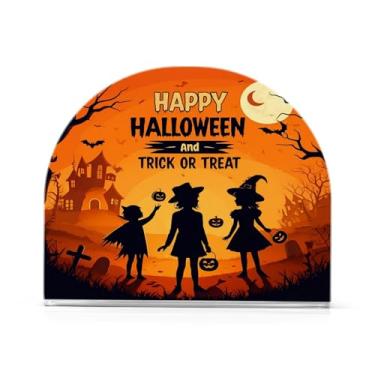 Imagem de JUZIHAI Porta-guardanapos de doces ou travessuras para mesa dispensador de guardanapos de acrílico para mesa suporte de lenços independente para cozinha sala de jantar bar festa decoração de casa