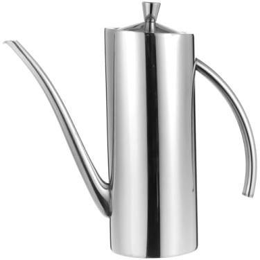 Imagem de OMISTAR Garrafa dispensadora de óleo de aço inoxidável 304, dispensador de azeite de oliva de 700 ml com bico sem gotejamento, alça ergonômica, tampa à prova de poeira, galheteiro de cozinha para óleo