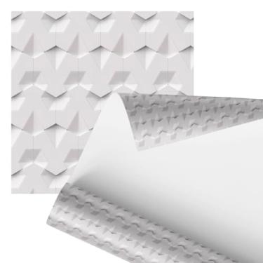 Imagem de papel de parede Decorativo 3D Hexagonal em Plástico Branco, Design Moderno, 2,80 Metros para Parede