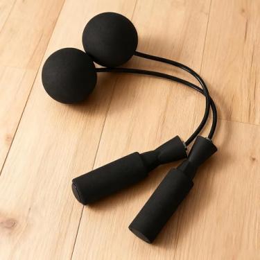 Imagem de Corda de pular sem fio pesada preta com bolas de espuma