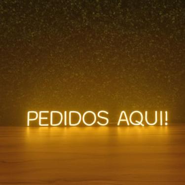 Imagem de Luminária Placa Painel Neon Led - Pedidos Aqui! 80 X 10cm A Escolher Bivolt (Amarelo)