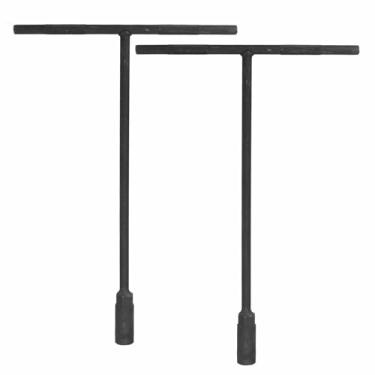 Imagem de HARFINGTON 2 peças soquete de chave em T 11 mm métrico de aço de alto carbono soquete de chave inglesa de 6 pontos com longo alcance para reparo de motocicletas e bicicletas, cinza-preto