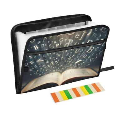 Imagem de Pastas de arquivo expansíveis de livro alfabeto A4 pasta sanfonada para organização, jogos de tabuleiro, viagens, material de escritório escolar