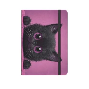 Imagem de Sketchbook - Perfeito para Criatividade e Organização. 21x14cm tema GATOS FOFOS, Papel Resistente para Dia a Dia(GATO OLHOS ROXO,PONTILHADO)