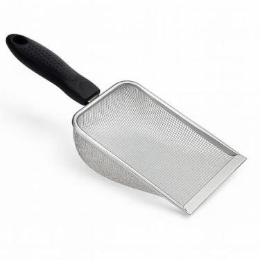 Imagem de Pá Coletora Pazinha Higiênica De Areia De Gato Peneira Aço Inox - Gené