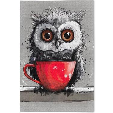 Imagem de Quebra-cabeças personalizados com copo de coruja de desenho fofo, 1000 peças, presentes de elefante branco para adultos, quebra-cabeças difíceis, estampa de flor, animal, 75 x 50 cm