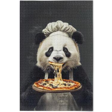 Imagem de Quebra-cabeça adulto engraçado de urso panda personalizado 1000 peças de arte de brinquedo para família Prime Family Presentes de elefante branco, 75 x 50 cm