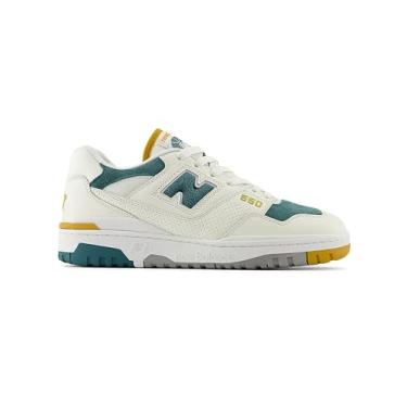 Imagem de New Balance Tênis masculino 550, Branco/verde/mostarda, 42