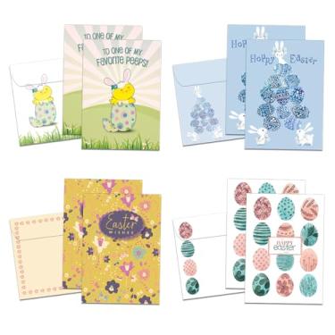 Imagem de Tree-Free Greetings Pacote com 8 cartões sortidos com envelopes combinando, ecológico, feito nos EUA, papel 100% reciclado, 12,7 cm x 17,7 cm, Hoppy Wishes Easter (GA54275)