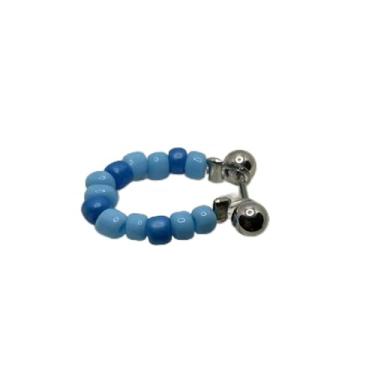 Imagem de Brinco de orelha retrô simples com contas coloridas de aço titânio adorável joia feminina (H)