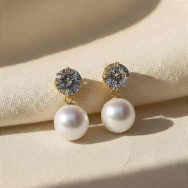 Imagem de Brinco Lumar em Ouro 18k com Pérola Natural e Zircônia - no-brand