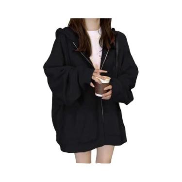 Imagem de Moletom Feminino Com Zíper E Capuz De Manga Longa, Moda Coreana Y2K, C