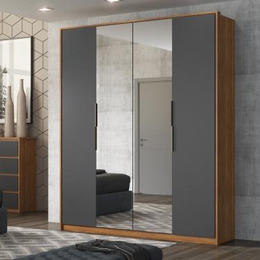 Imagem de Guarda Roupa Solteiro 4 Portas com 2 Portas com Espelhos Attore Demartêz