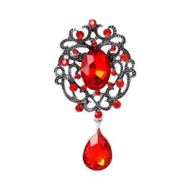 Imagem de Broche De Flor Com Strass Unissex Para Mulheres, Pingente De Vidro Par