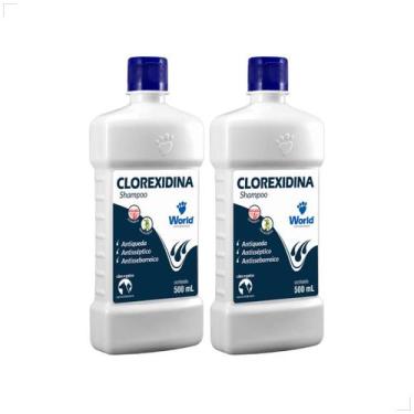 Imagem de Kit 2 Shampoo Clorexidina Dugs Cães Anti Queda 500ml Medida:500ml - Wo