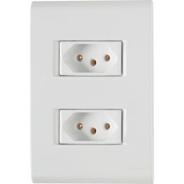Imagem de Conjunto Liz Branco 4x2 com 2 Tomadas 2p+t de 20 Ampères E 250 Volts 57170066 Tramontina Cj.2 To