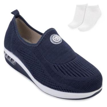 Imagem de Tênis Slip On Modare e Meia MD24-73202, 36, Marinho, Branco