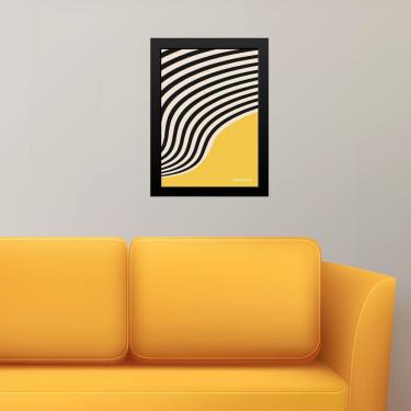 Imagem de Quadro Bauhaus Amarelo E Preto Curved Sinuosity 45X34Cm