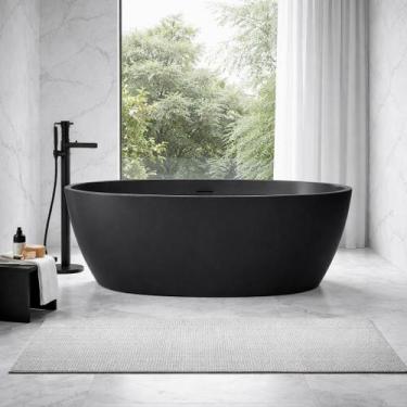 Imagem de Banheira Freestanding RM Decor Imperium 150 Imersão Preto 1,5m