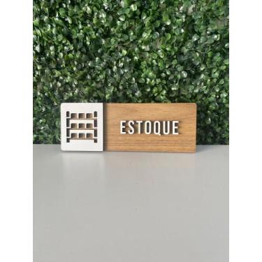 Imagem de Placa de sinalização Estoque em mdf - Realaser Store