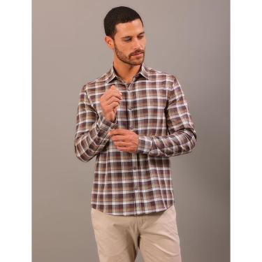Imagem de Camisa Manga Longa Slim Sarja Leve Xadrez-Masculino