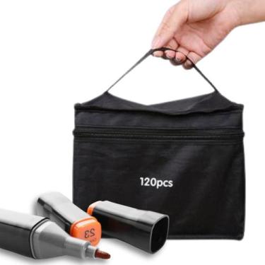 Imagem de Kit 120 Canetinhas Touch Ponta Dupla Profissional Marcadores Permanent