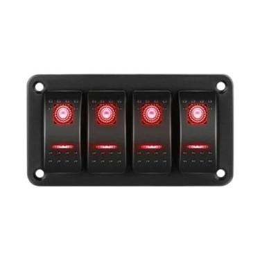 Imagem de Interruptor Gangue Triplo Com Luz De Fundo LED Azul, 5 Pinos, Liga/Des