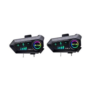 Imagem de Intercomunicador Bluetooth Para Capacete De Moto 300M Sem Fio Kebidume