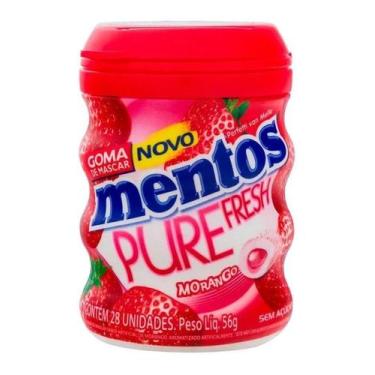 Imagem de Chiclete Garrafa Mentos Pure Fresh Morango 56g