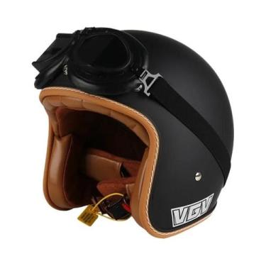 Imagem de Capacete Retro Unissex Para Motocicleta, Aberto, 34, Para Todas as Est