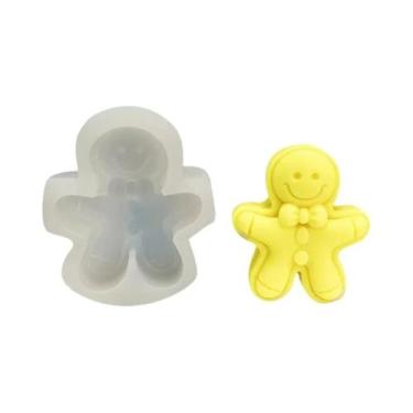 Imagem de Molde De Silicone 3D Homem Biscoito De Gengibre Sorridente Para Velas,