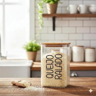 Imagem de Porta Mantimentos Quadrado (1,2 Litros) Queijo Ralado - Casa Vitá, Que
