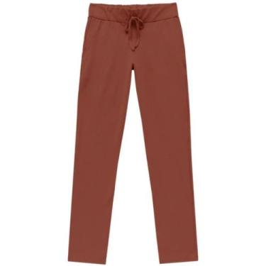 Imagem de Calça Moletom Reta Feminina Malwee Ref. 50964, Marrom escuro, GG